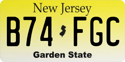 NJ license plate B74FGC