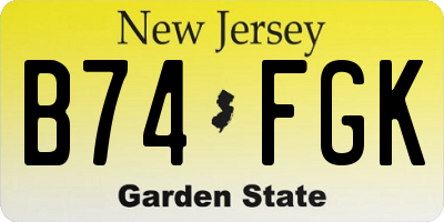 NJ license plate B74FGK