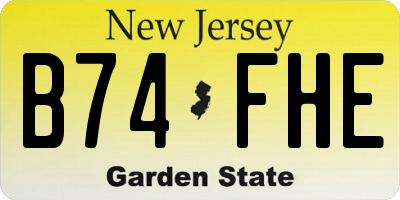 NJ license plate B74FHE