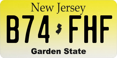 NJ license plate B74FHF