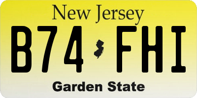 NJ license plate B74FHI