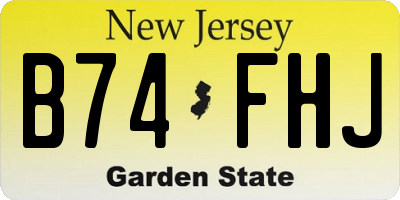 NJ license plate B74FHJ