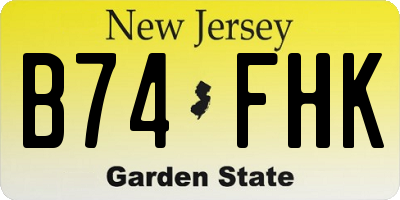 NJ license plate B74FHK