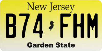 NJ license plate B74FHM