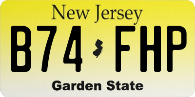 NJ license plate B74FHP