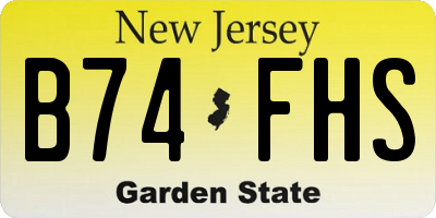 NJ license plate B74FHS