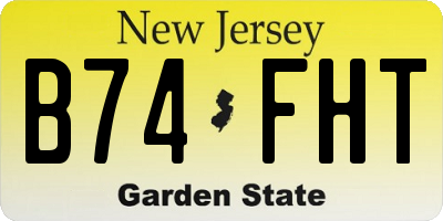 NJ license plate B74FHT
