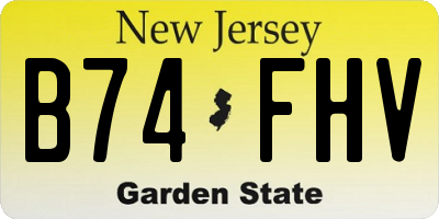 NJ license plate B74FHV