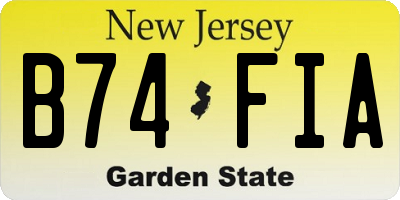 NJ license plate B74FIA