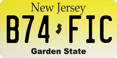 NJ license plate B74FIC