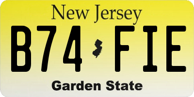 NJ license plate B74FIE