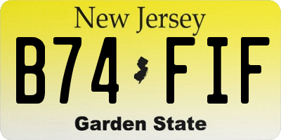 NJ license plate B74FIF
