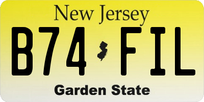 NJ license plate B74FIL