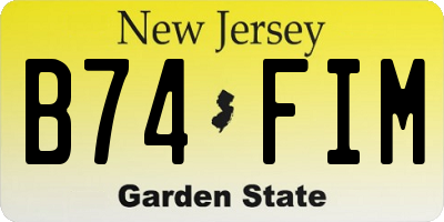 NJ license plate B74FIM