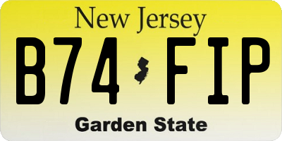 NJ license plate B74FIP