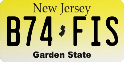 NJ license plate B74FIS