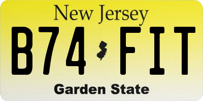 NJ license plate B74FIT