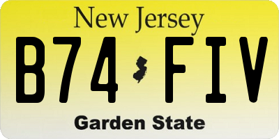 NJ license plate B74FIV