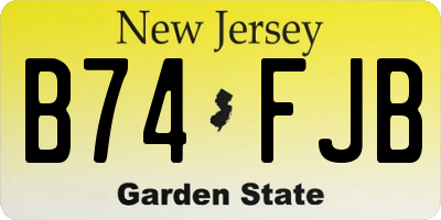 NJ license plate B74FJB