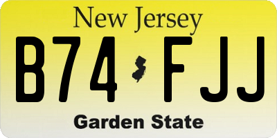NJ license plate B74FJJ