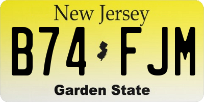 NJ license plate B74FJM