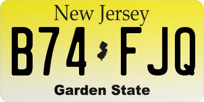 NJ license plate B74FJQ