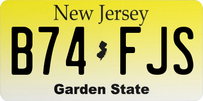 NJ license plate B74FJS
