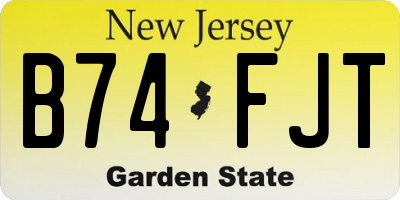 NJ license plate B74FJT