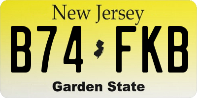 NJ license plate B74FKB