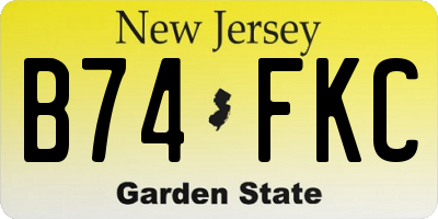NJ license plate B74FKC