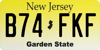 NJ license plate B74FKF