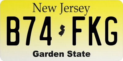 NJ license plate B74FKG