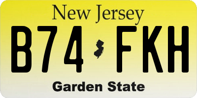 NJ license plate B74FKH