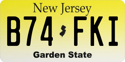 NJ license plate B74FKI