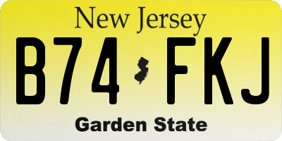 NJ license plate B74FKJ