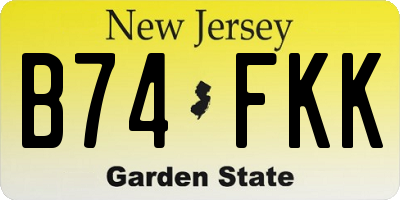 NJ license plate B74FKK