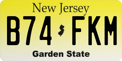 NJ license plate B74FKM