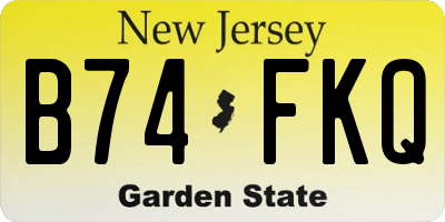 NJ license plate B74FKQ
