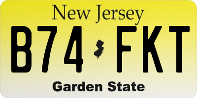 NJ license plate B74FKT