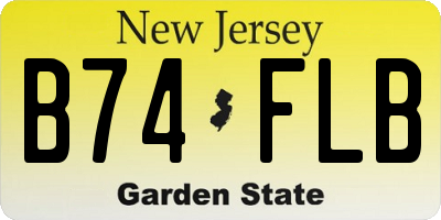 NJ license plate B74FLB