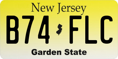 NJ license plate B74FLC