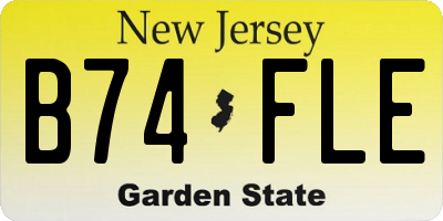 NJ license plate B74FLE