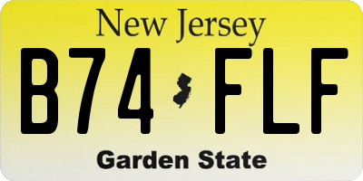 NJ license plate B74FLF