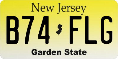 NJ license plate B74FLG