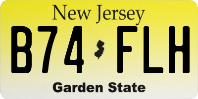 NJ license plate B74FLH