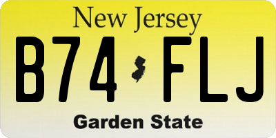 NJ license plate B74FLJ