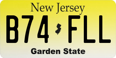 NJ license plate B74FLL