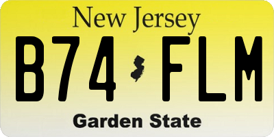 NJ license plate B74FLM