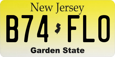 NJ license plate B74FLO