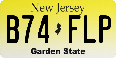 NJ license plate B74FLP